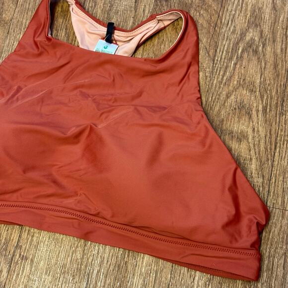 J. Crew Burnt Orange Active Longline Swim Top Size 3X - Picture 3 of 8